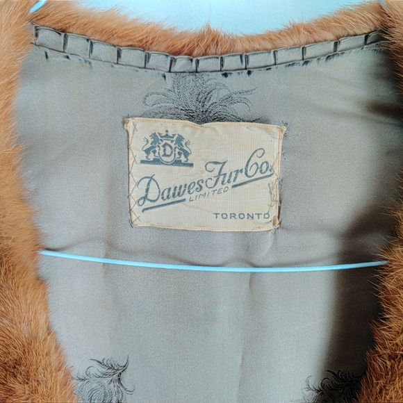Vintage Ash Brown Red Mink Fur Stole Cape Stunning Dawes Furs Toronto - Picture 14 of 16